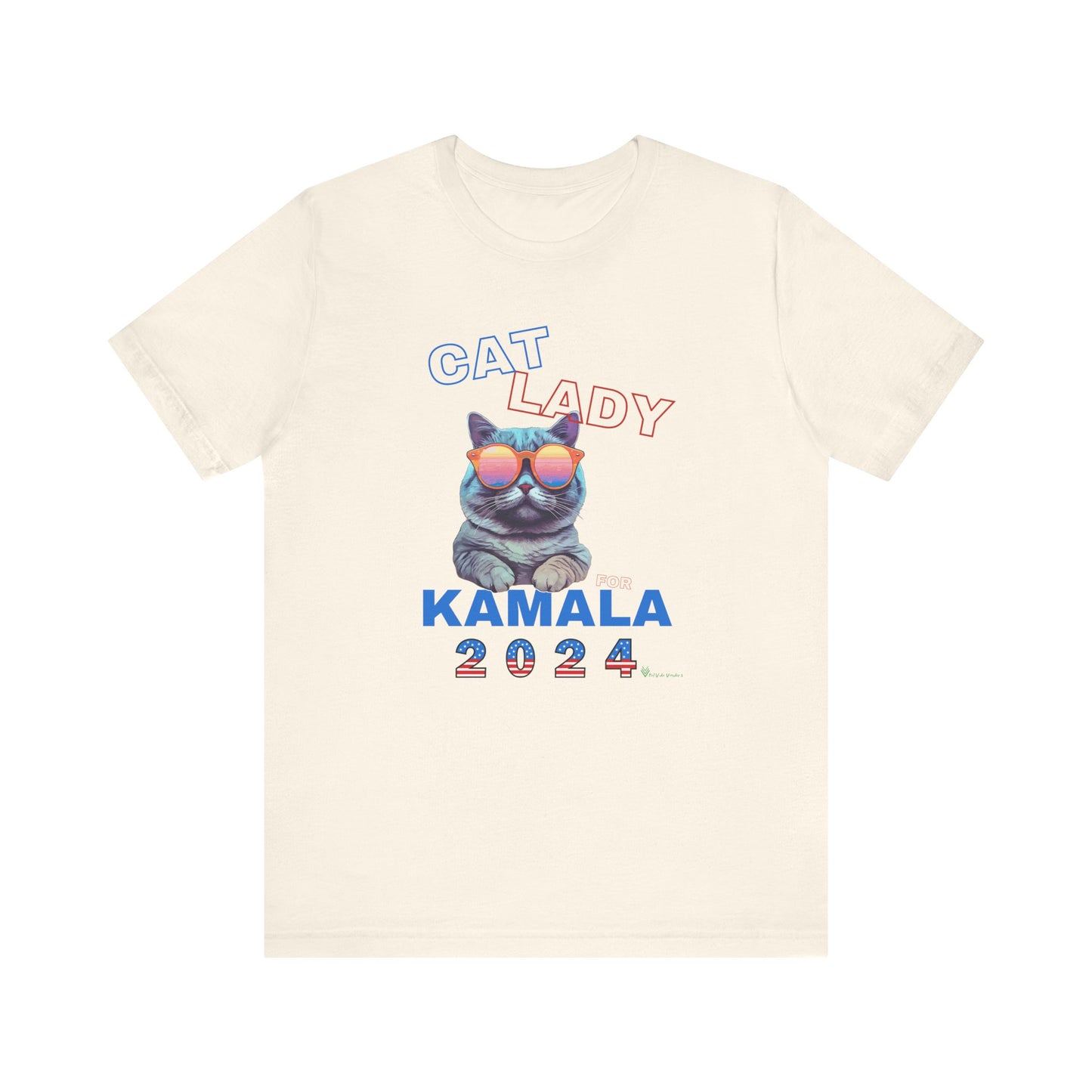 Cat Lady For Kamala Jersey Tee- Gray Cat, One-Sided Design