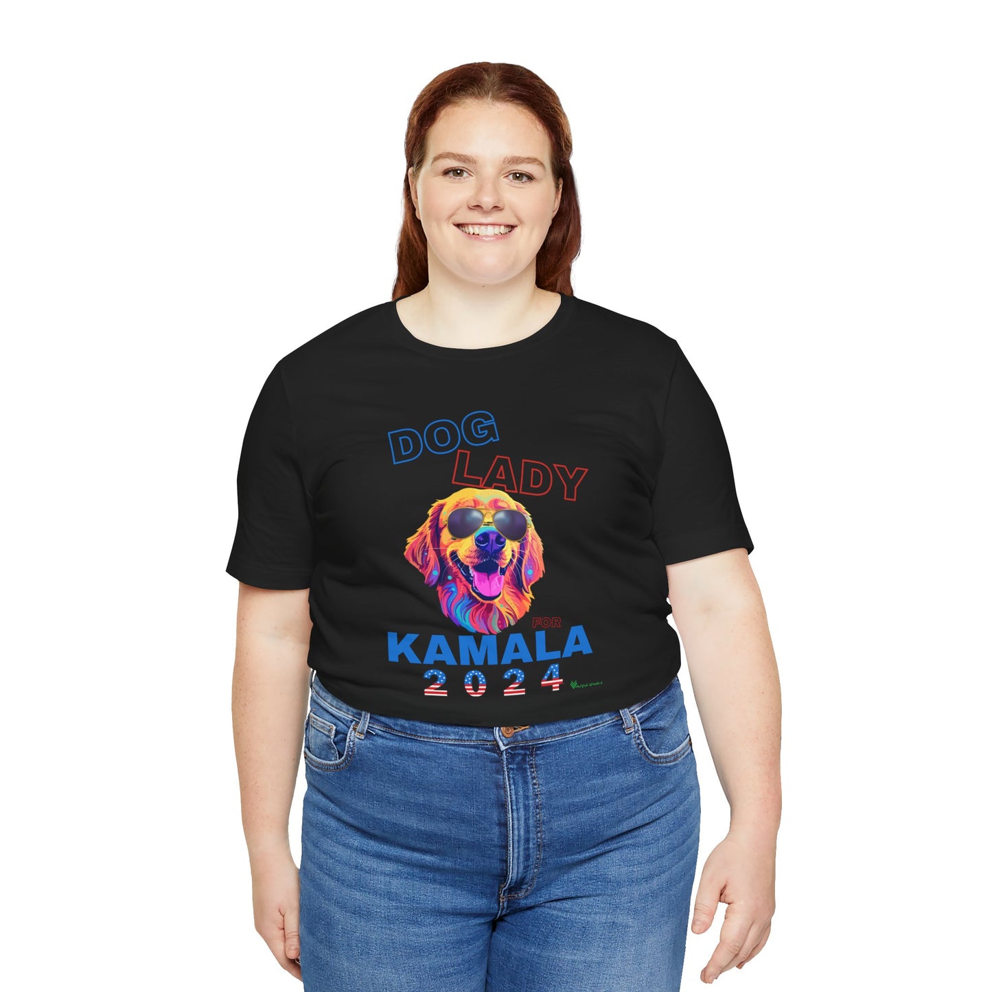 Dog Lady For Kamala Jersey Tee- Golden, One-Sided Design