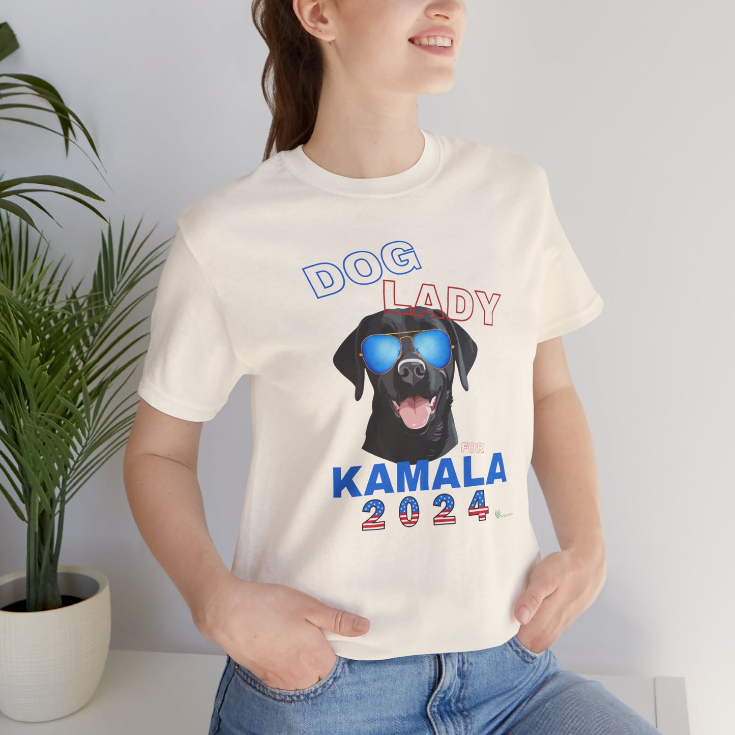 Dog Lady For Kamala Jersey Tee- Black Lab, One-Sided Design