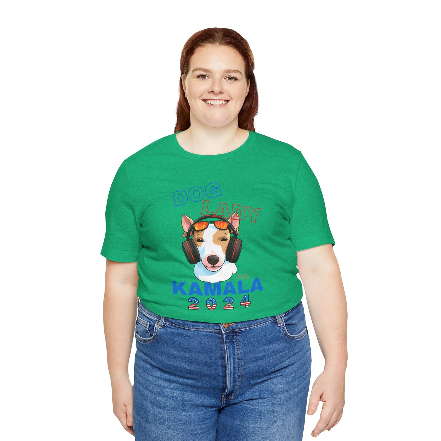 Dog Lady For Kamala Jersey Tee- Jack Russel, Double Sided Design