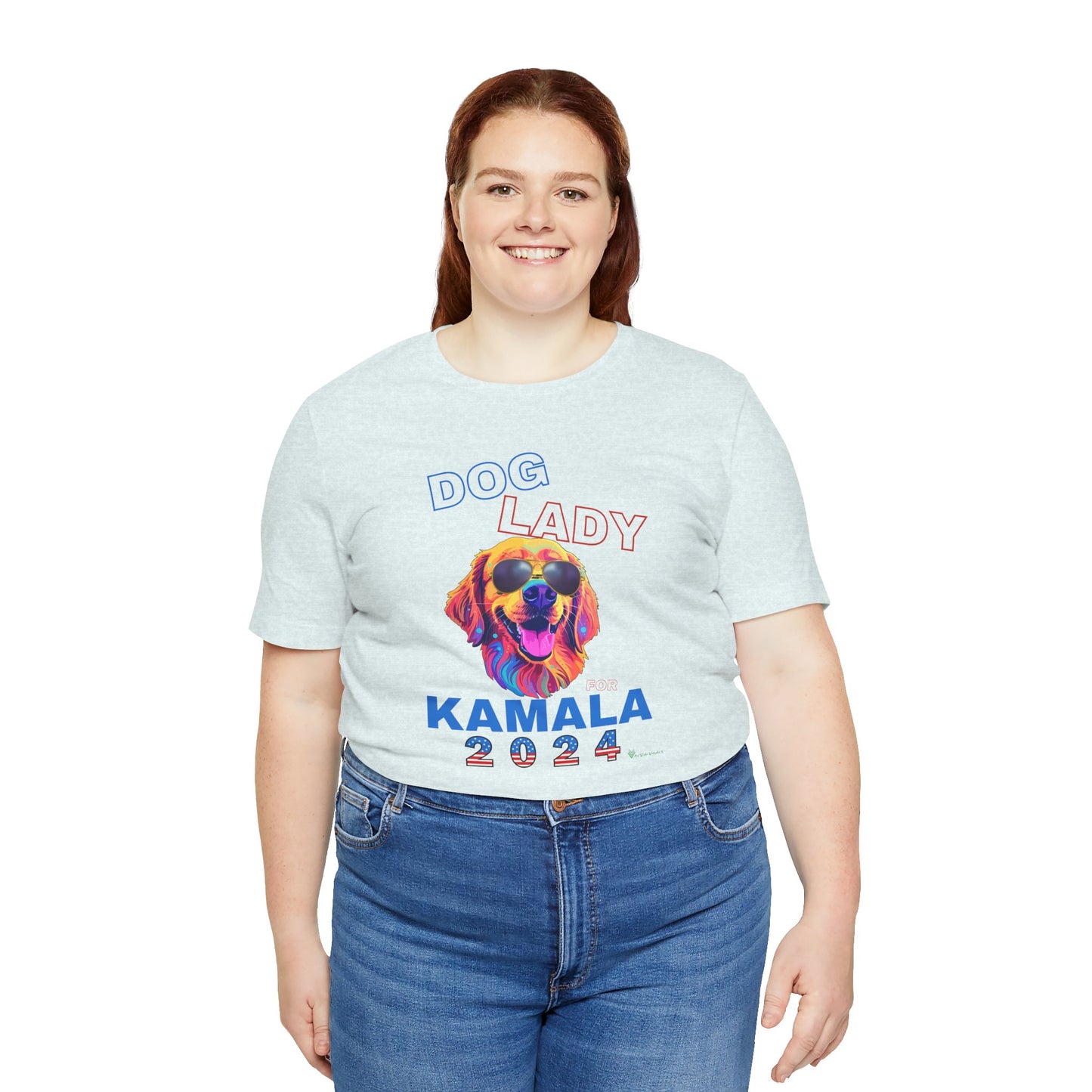 Dog Lady For Kamala Jersey Tee- Golden, One-Sided Design