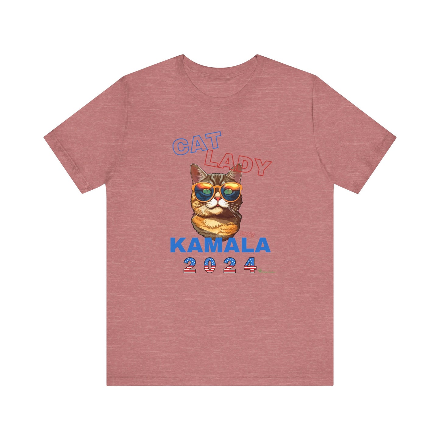 Cat Lady For Kamala Jersey Tee- Orange Tabby #1, One-Side Design