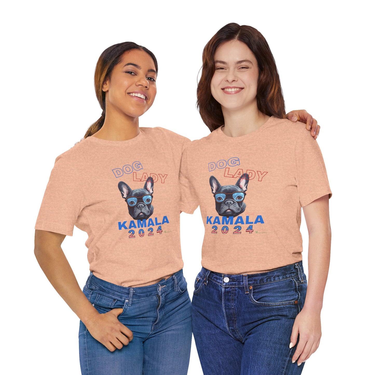 Dog Lady For Kamala Jersey Tee- Frenchie, One-Sided Design