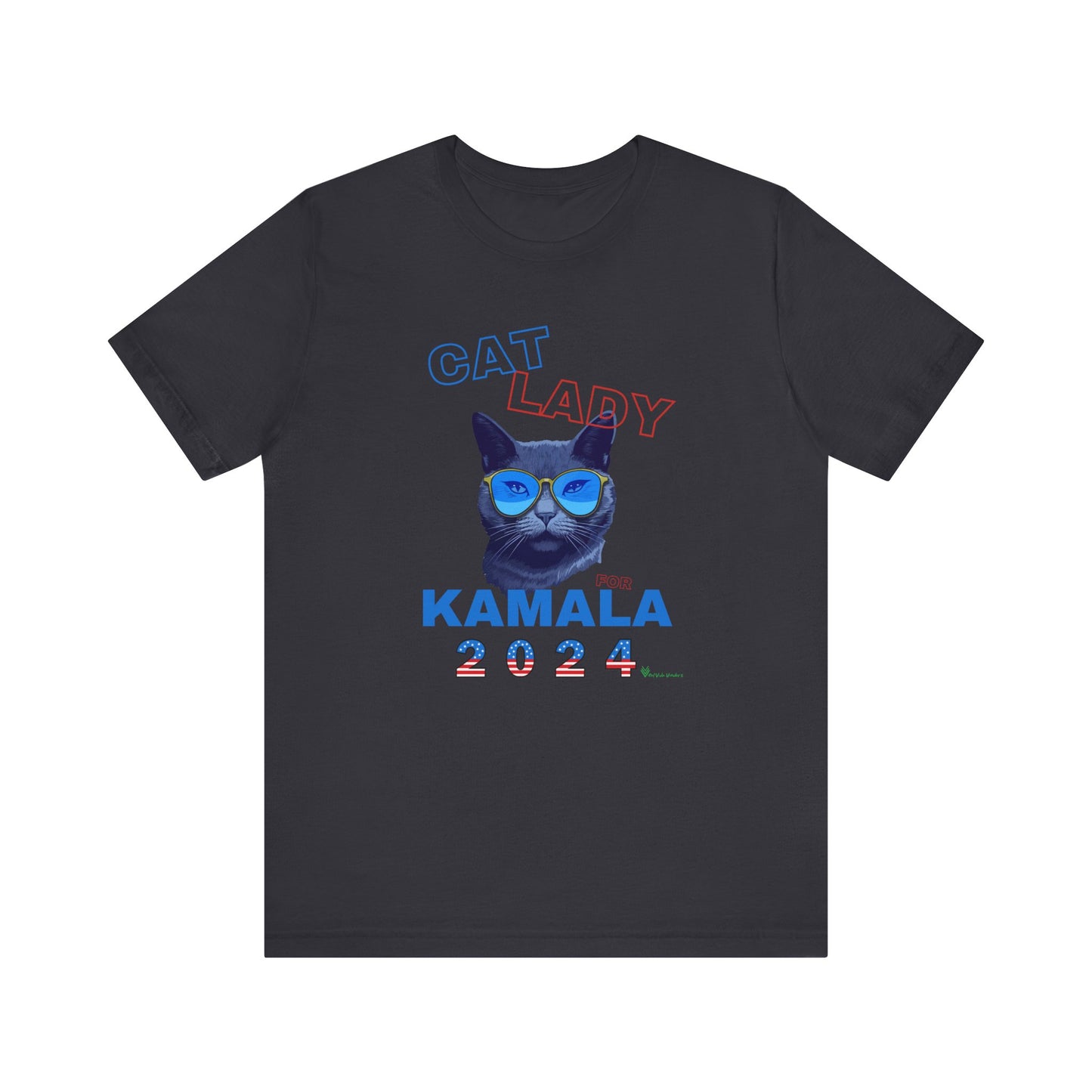 Cat Lady For Kamala Jersey Tee- Black Cat, One-Sided Design