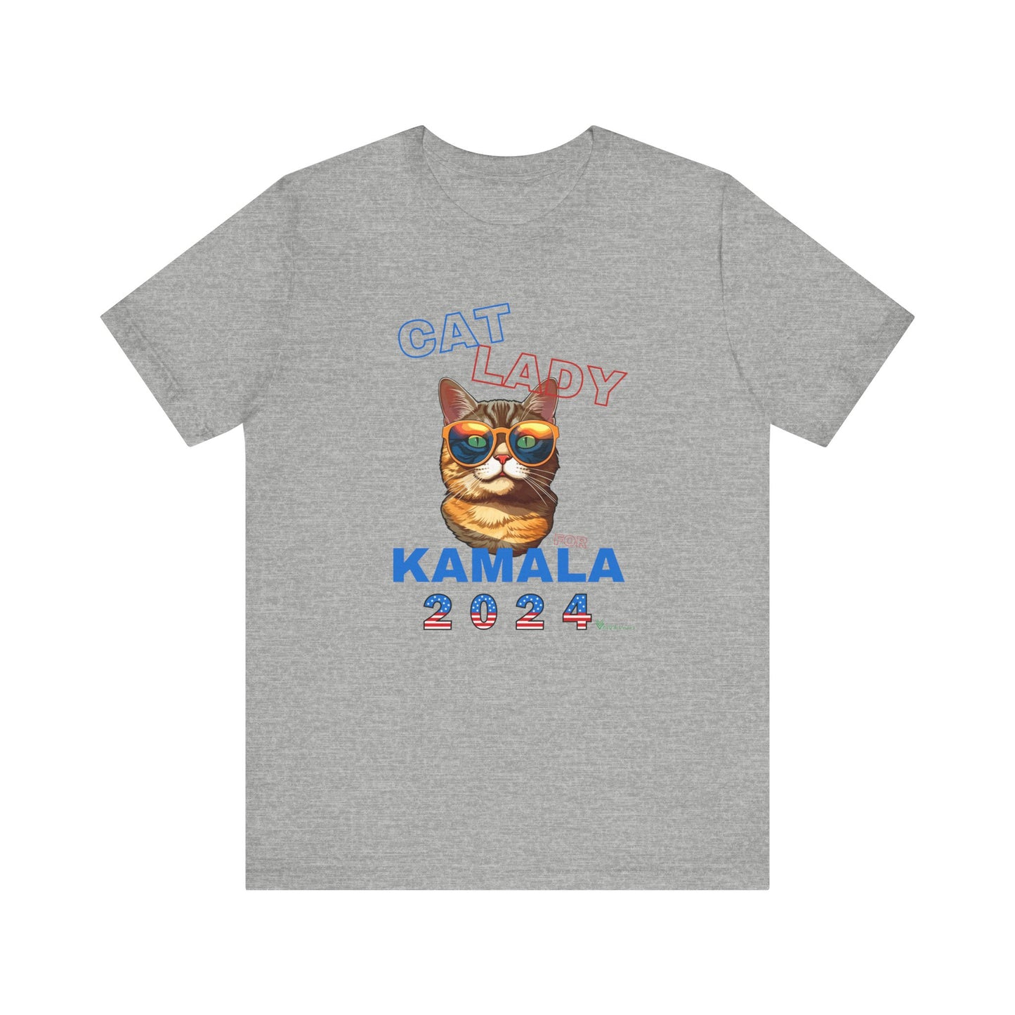 Cat Lady For Kamala Jersey Tee- Orange Tabby #1, One-Side Design