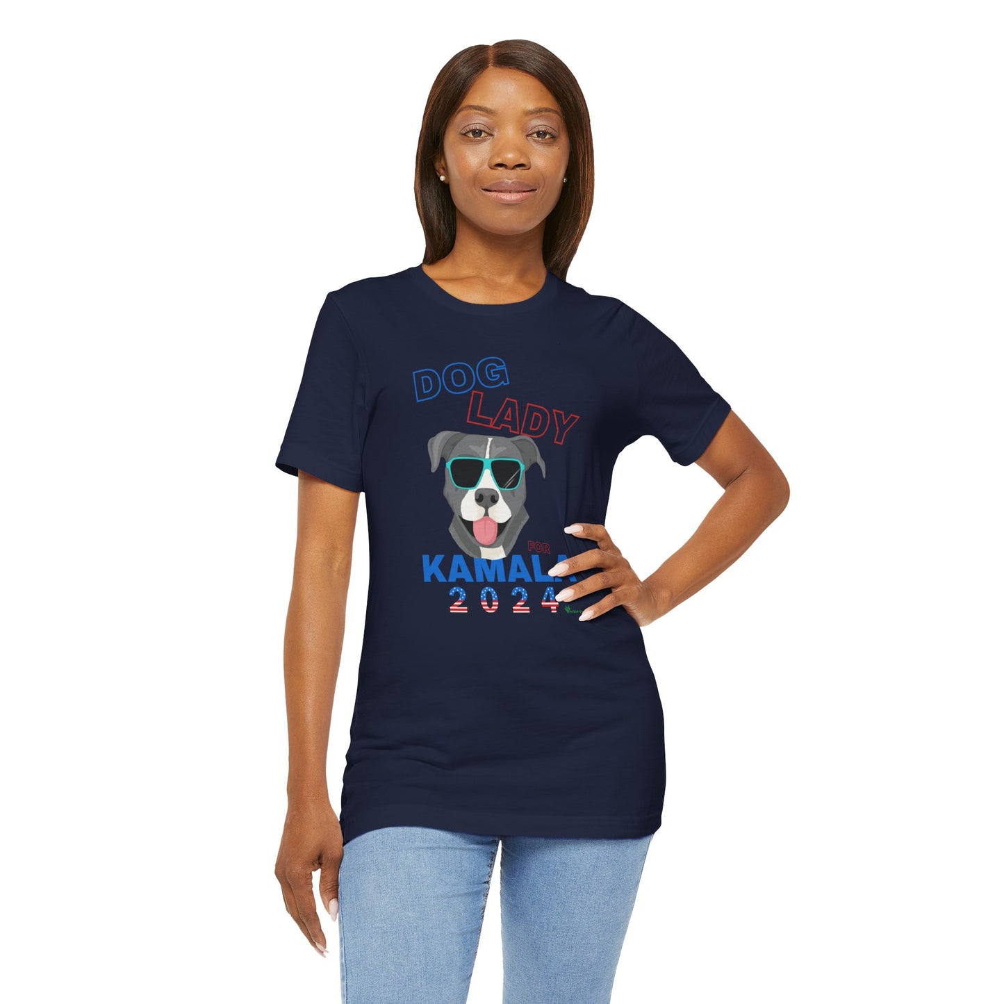 Dog Lady For Kamala Jersey Tee- Pittie, One-Sided Design