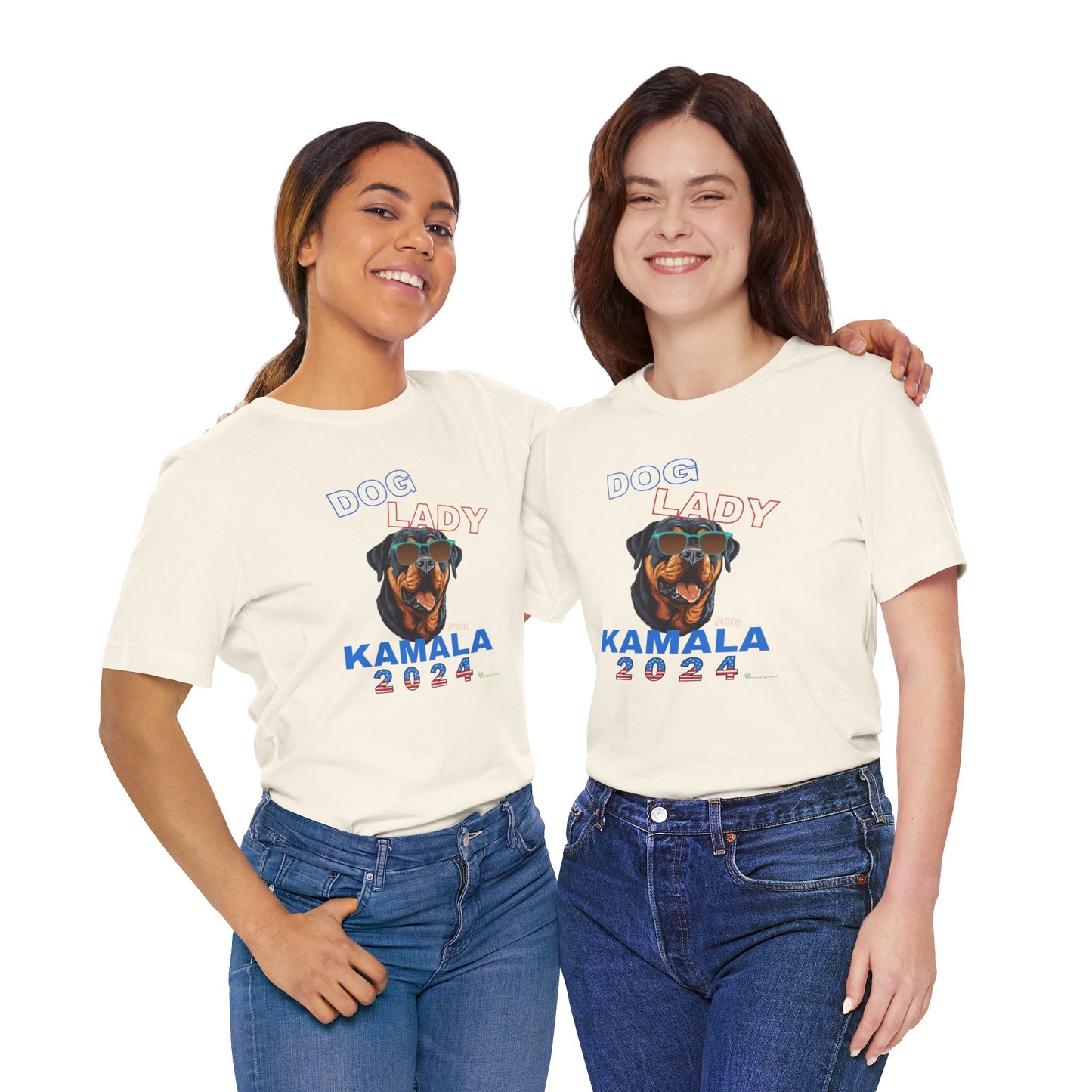 Dog Lady For Kamala Jersey Tee- Rottie, Double-Sided Design