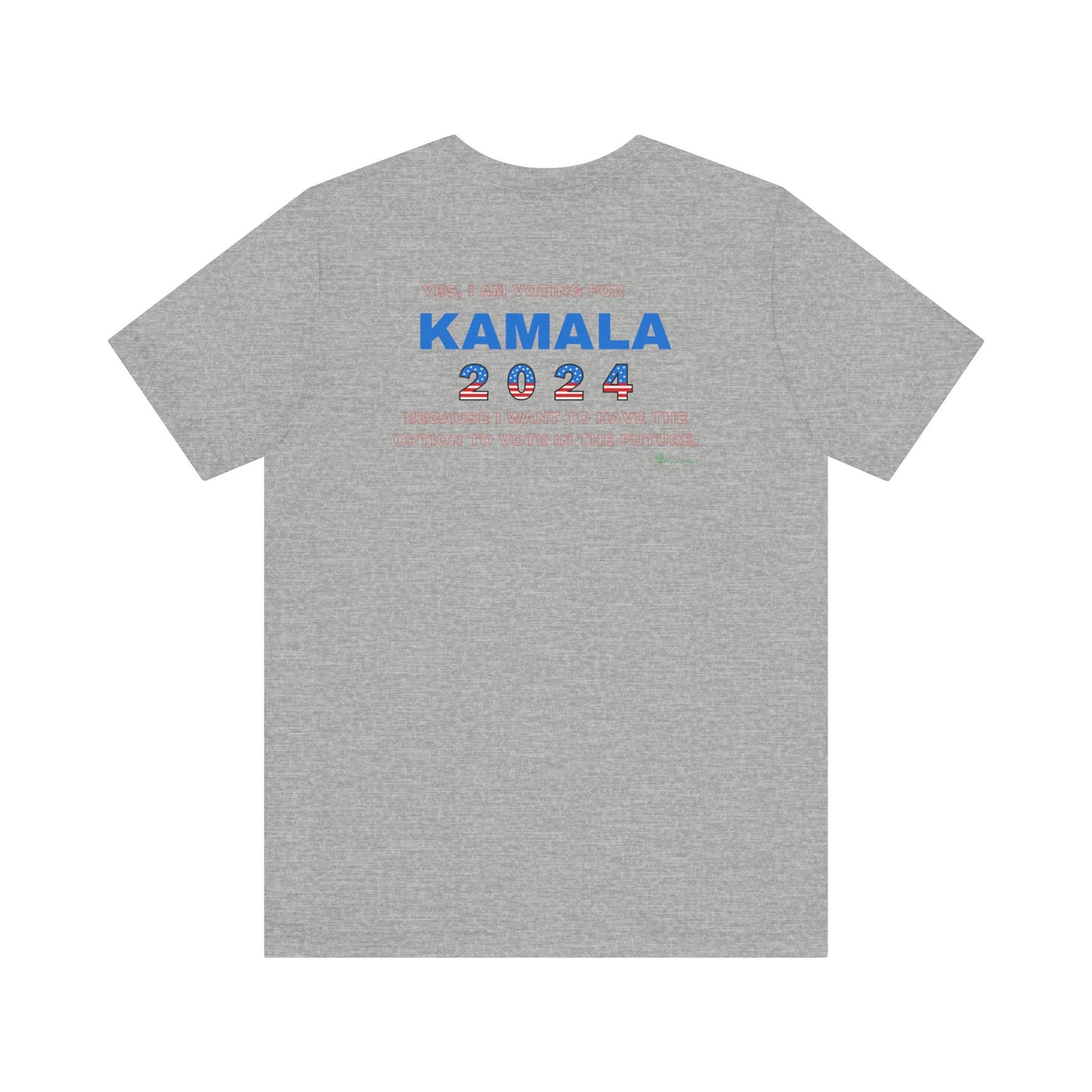 Cat Lady For Kamala Jersey Tee- Gray Cat, Double Sided Design