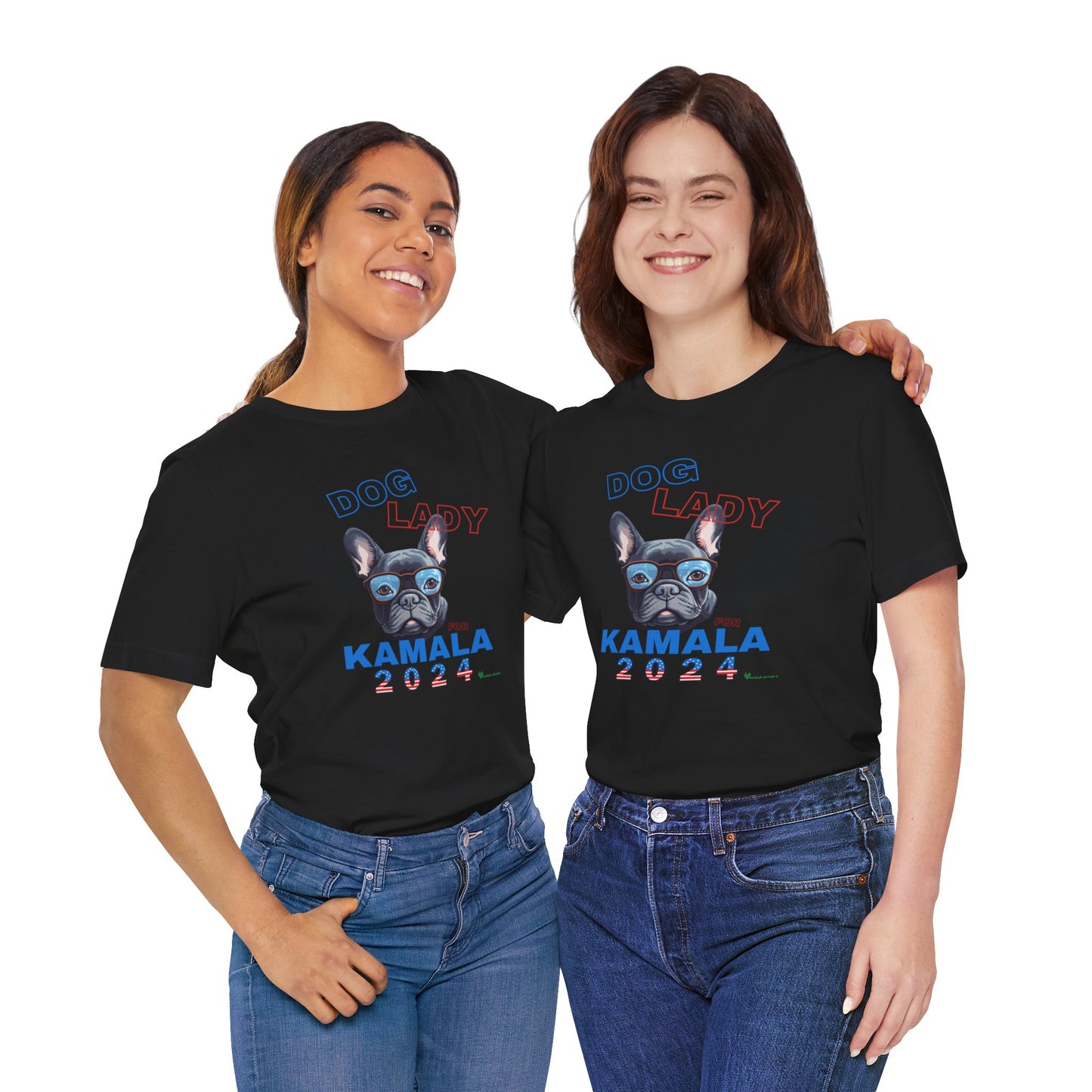 Dog Lady For Kamala Jersey Tee- Frenchie, One-Sided Design