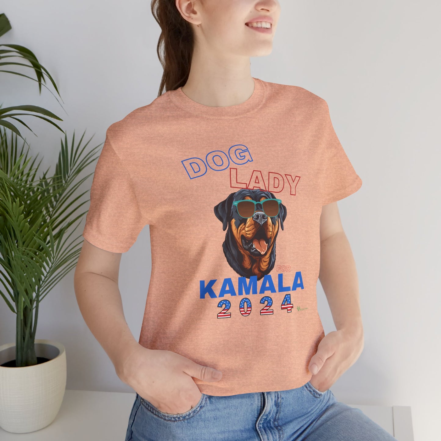 Dog Lady For Kamala Jersey Tee- Rottie, One-Sided Design