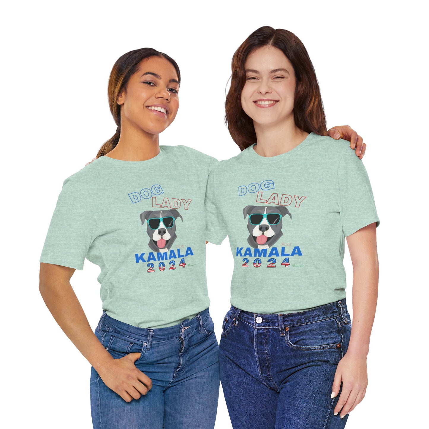 Dog Lady For Kamala Jersey Tee- Pittie, Double Sided Design