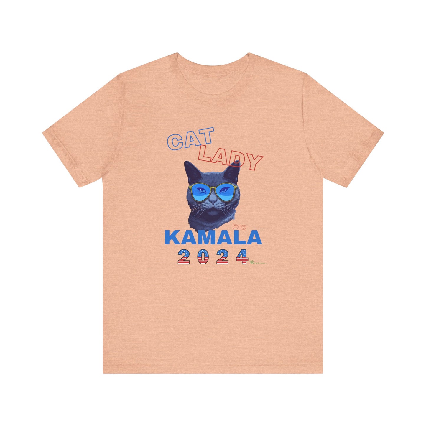 Cat Lady For Kamala Jersey Tee- Black Cat, One-Sided Design