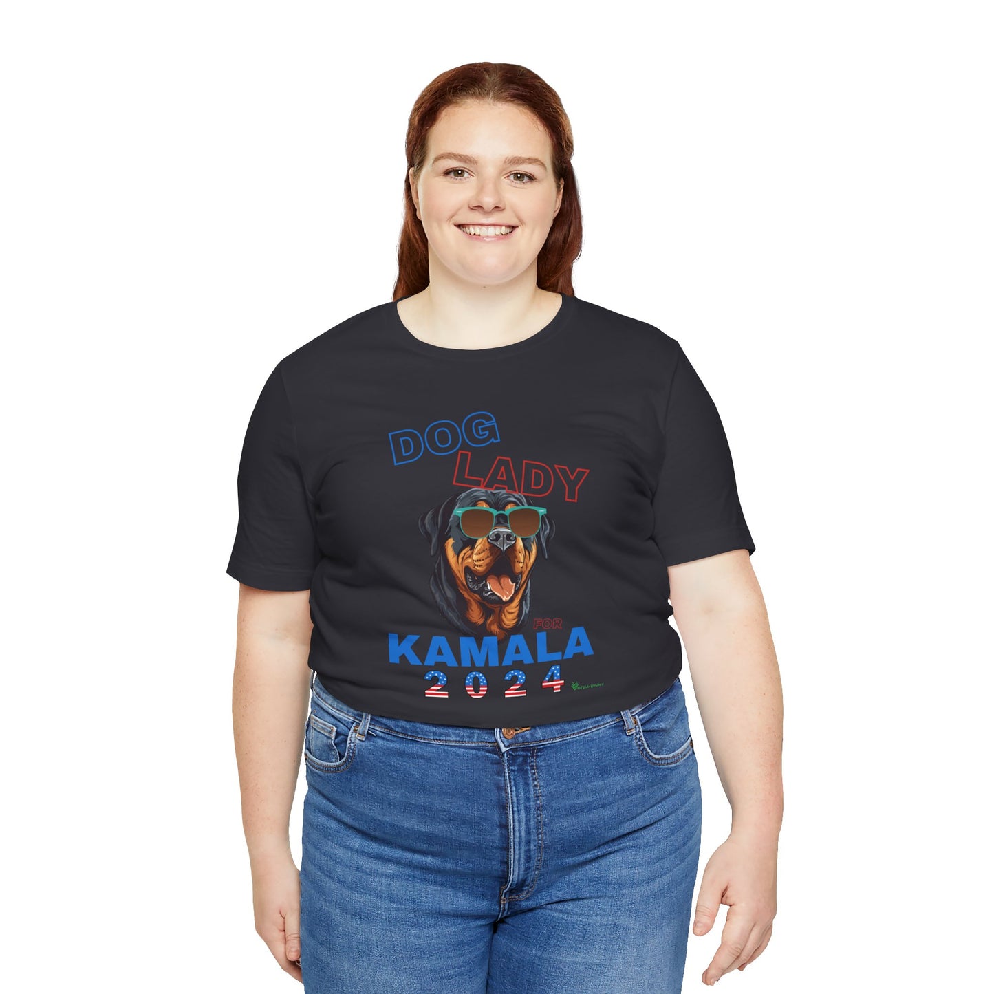 Dog Lady For Kamala Jersey Tee- Rottie, One-Sided Design