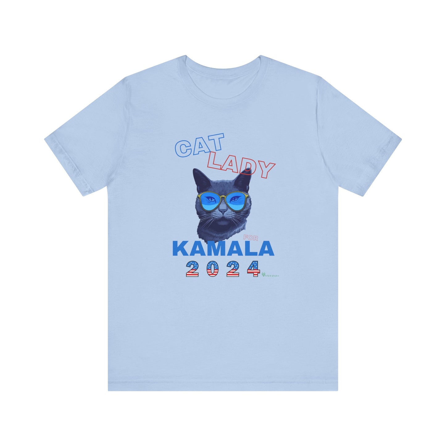 Cat Lady For Kamala Jersey Tee- Black Cat, One-Sided Design