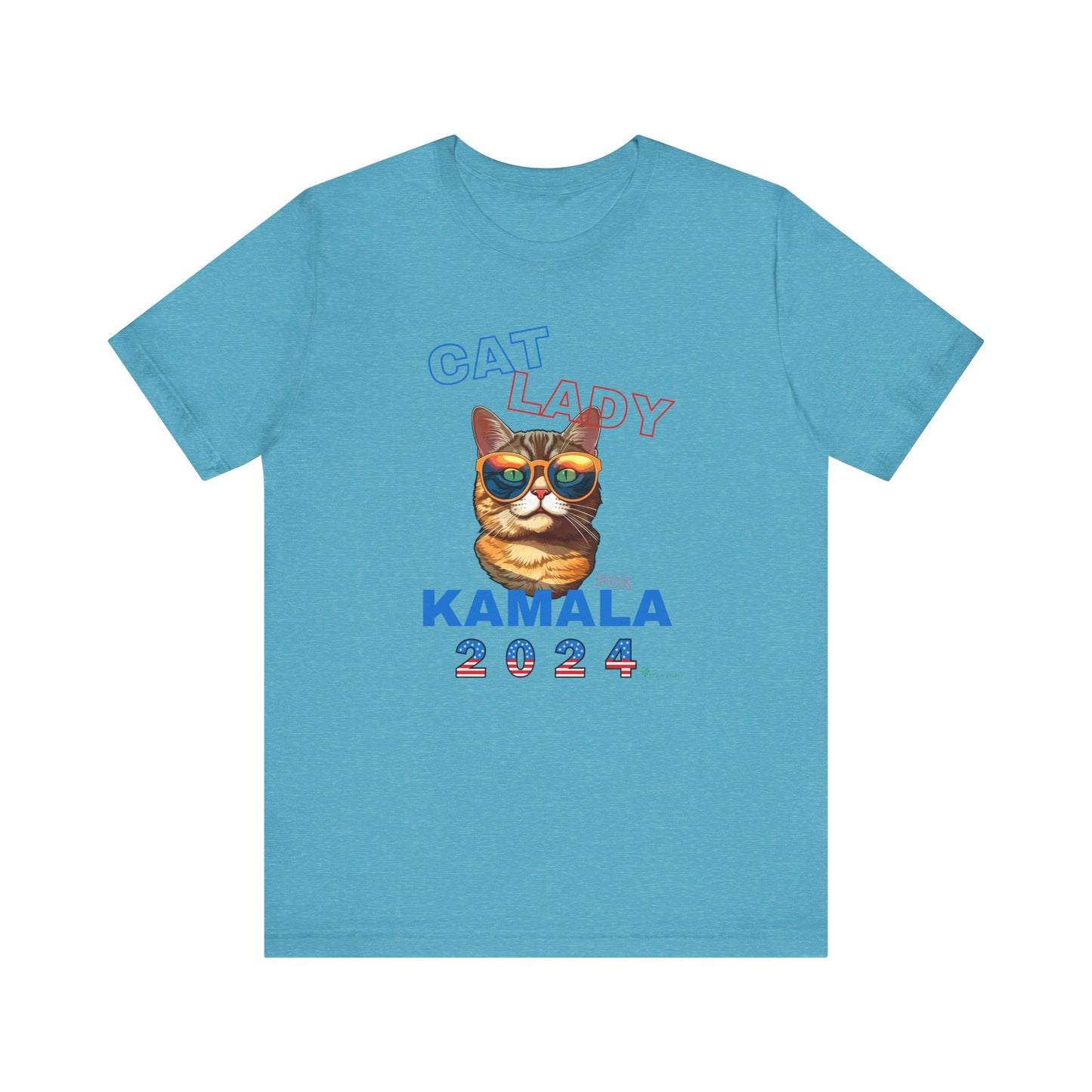 Cat Lady For Kamala Jersey Tee- Orange Tabby #1, Double-Side Design