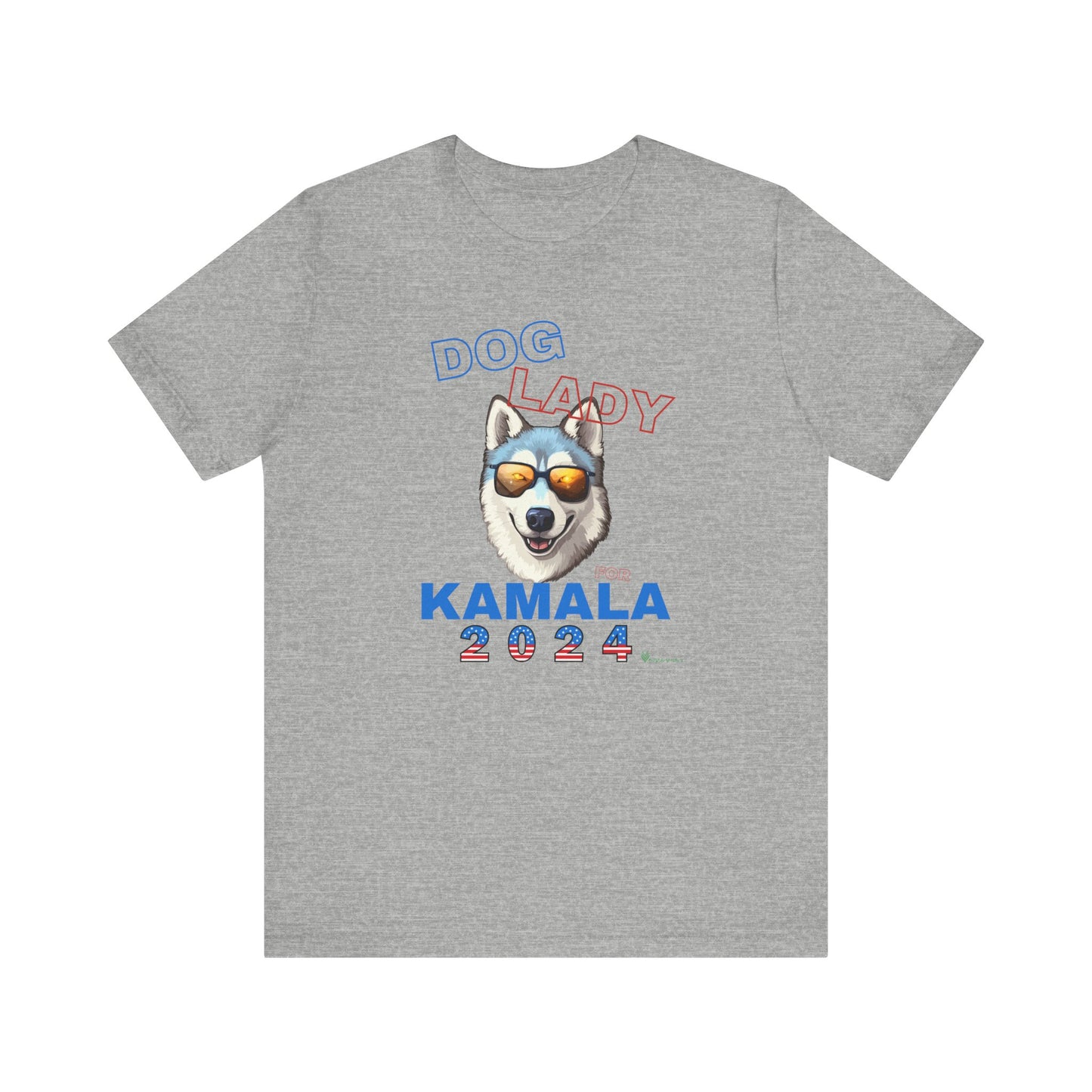 Dog Lady For Kamala Jersey Tee- Husky, Double-Sided Design