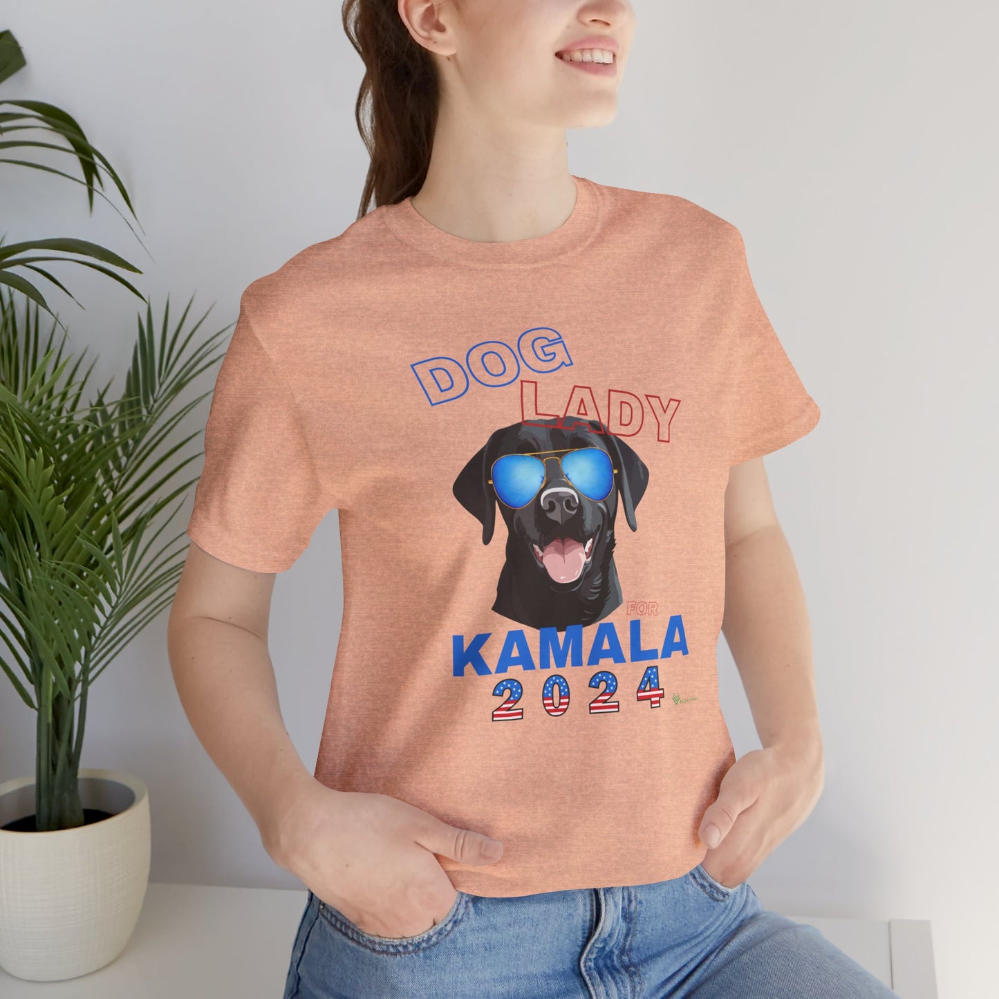 Dog Lady For Kamala Jersey Tee- Black Lab, One-Sided Design