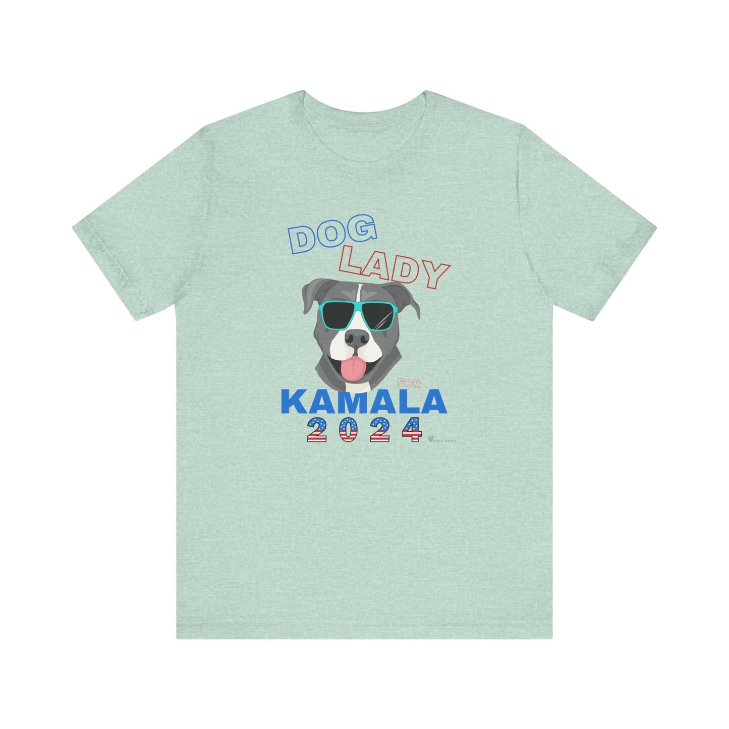 Dog Lady For Kamala Jersey Tee- Pittie, Double Sided Design