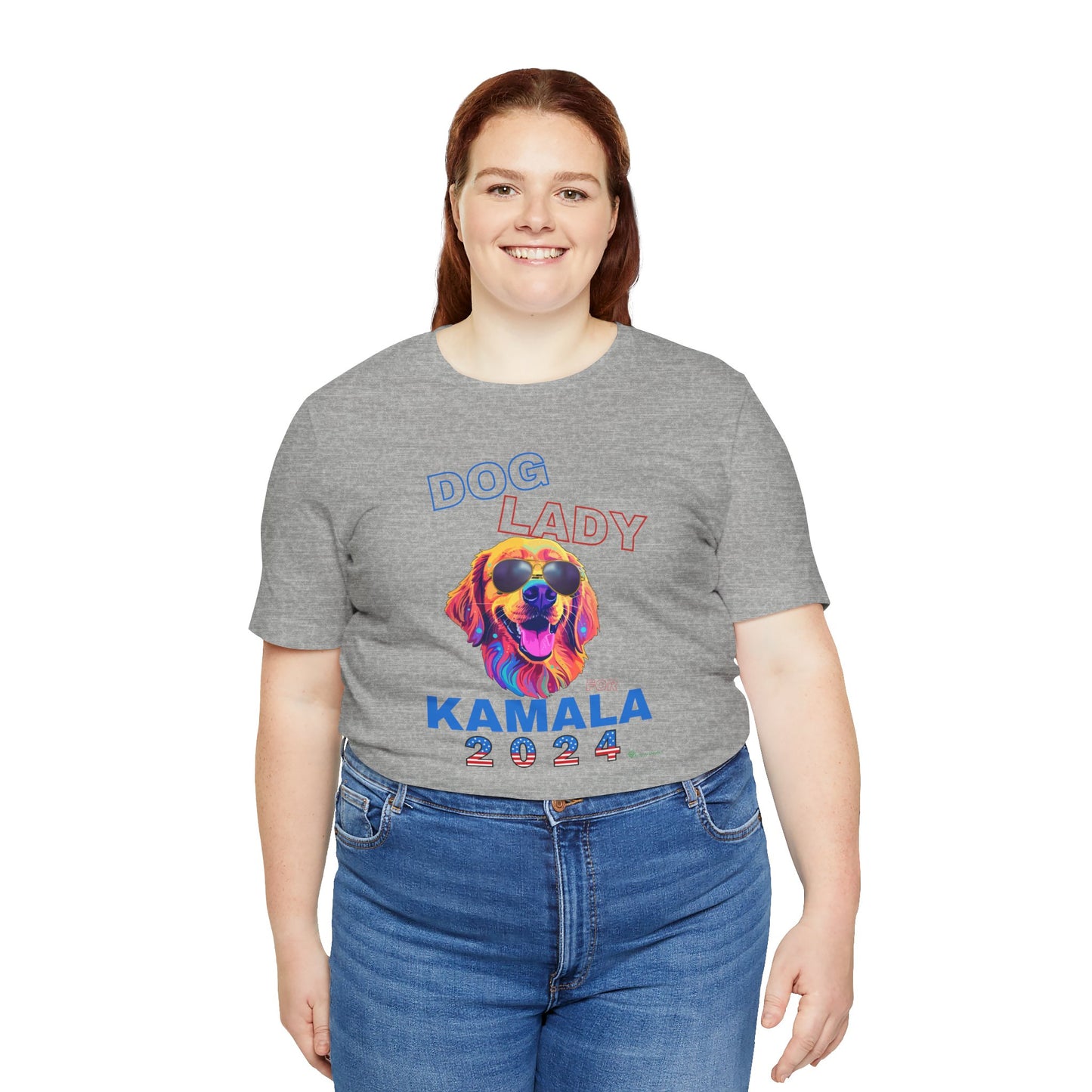 Dog Lady For Kamala Jersey Tee- Golden, One-Sided Design