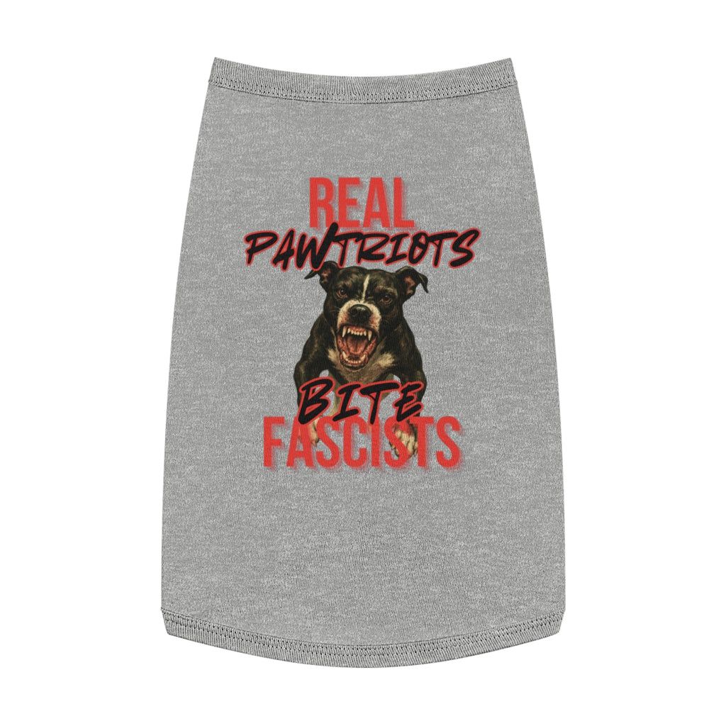 Real Pawtriots Bite Fascists – Anti-Fascist Dog Shirt