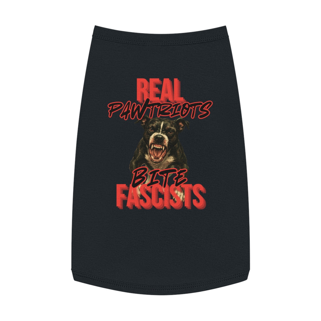 Real Pawtriots Bite Fascists – Anti-Fascist Dog Shirt