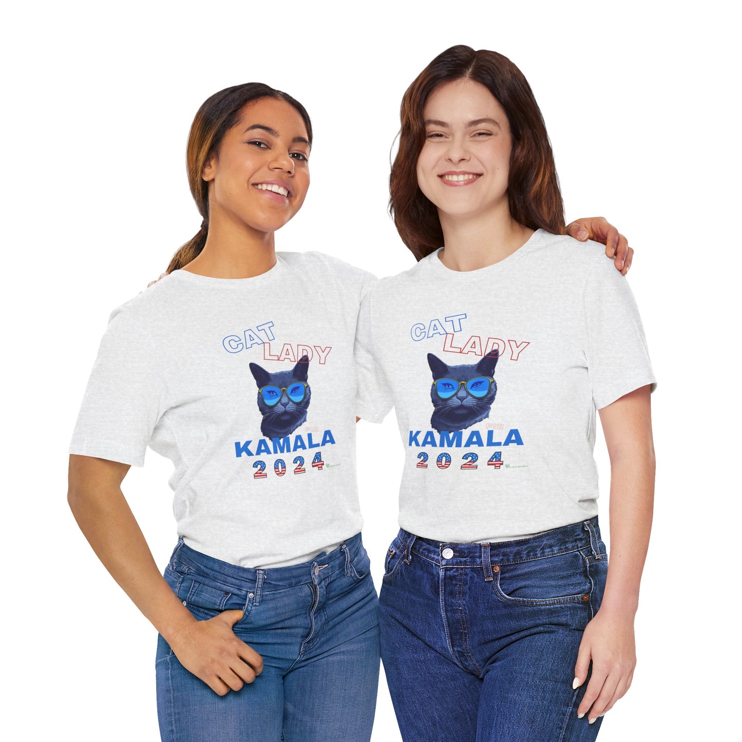 Cat Lady For Kamala Jersey Tee- Black Cat, One-Sided Design