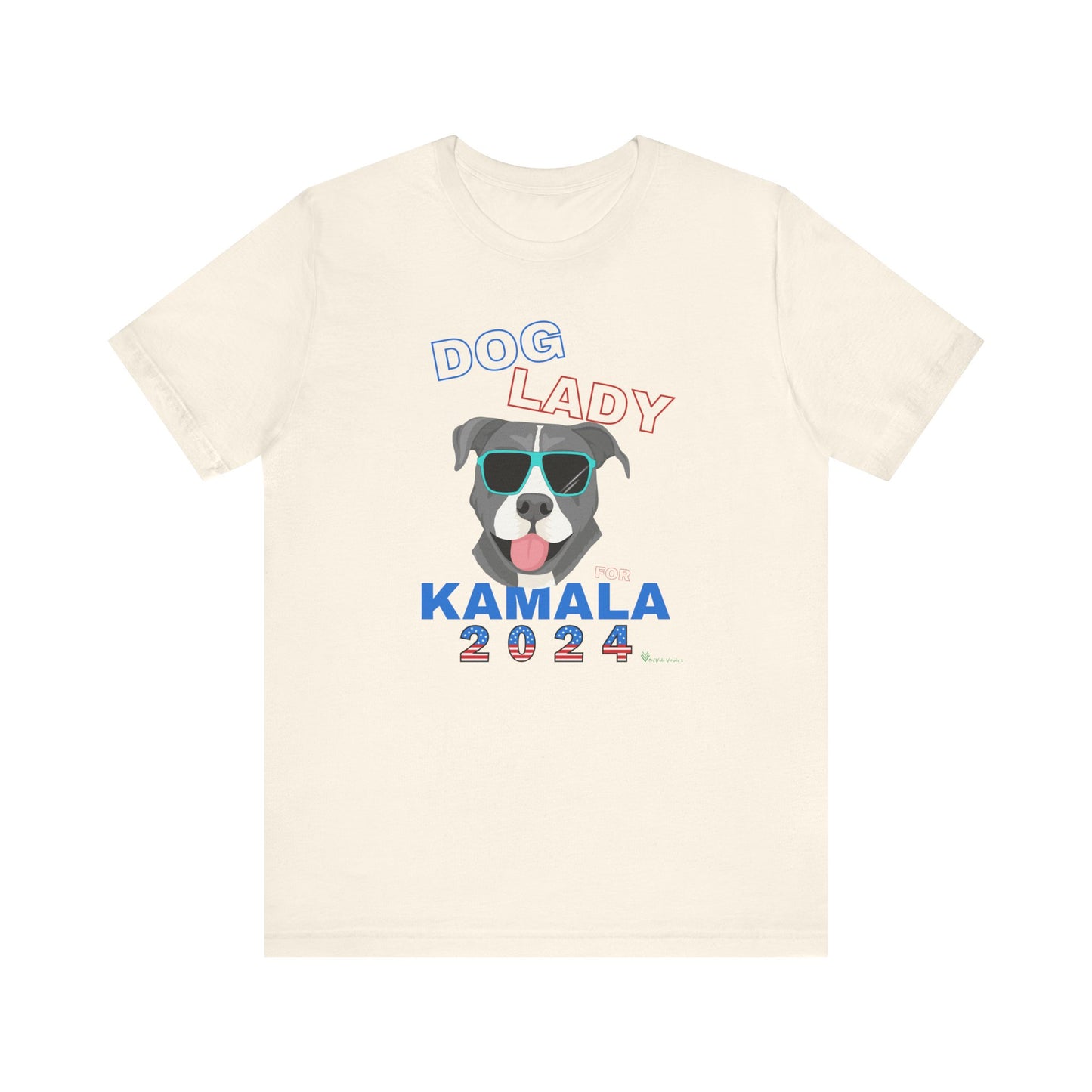 Dog Lady For Kamala Jersey Tee- Pittie, Double Sided Design