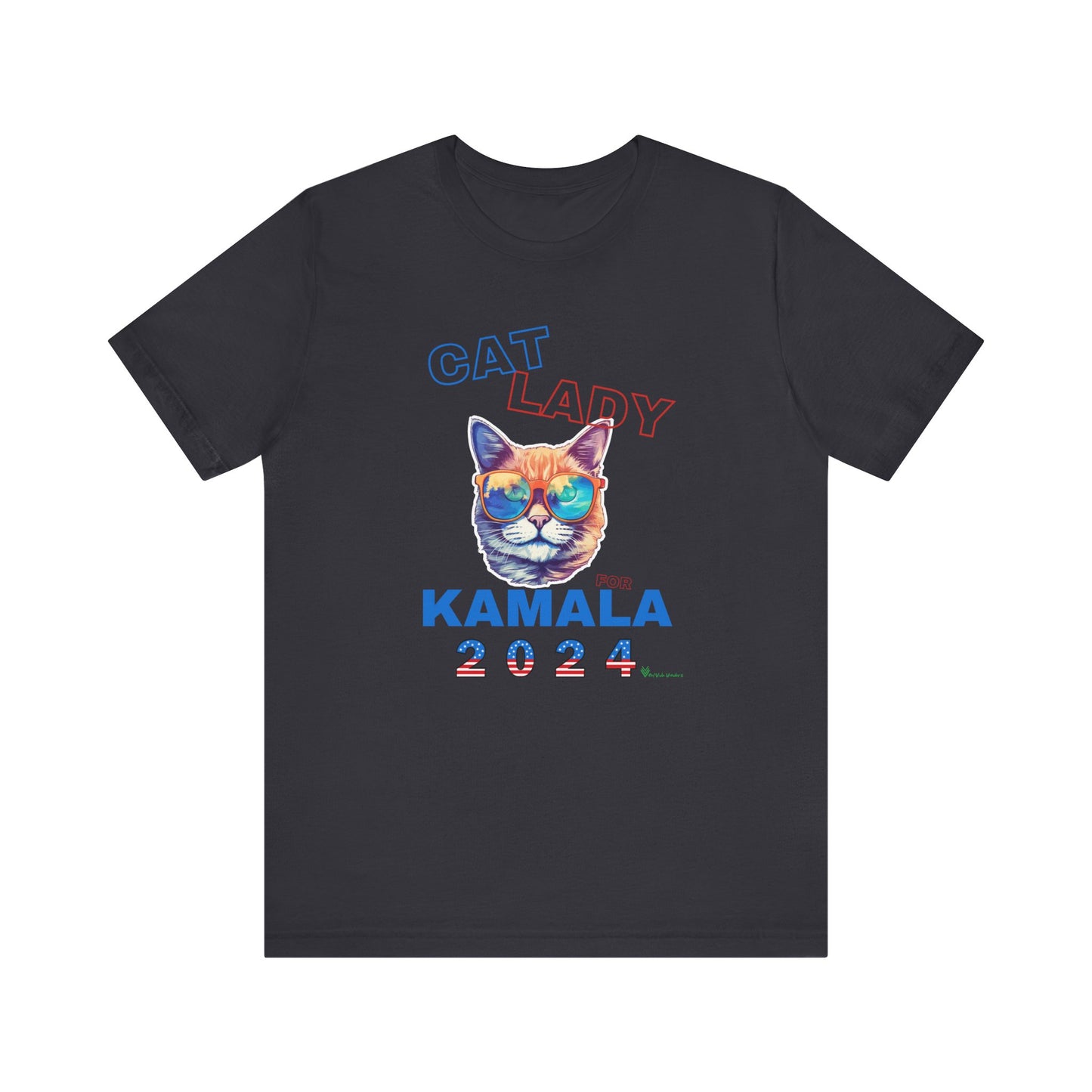 Cat Lady For Kamala Jersey Tee- Orange Tabby #2, Double Sided Design