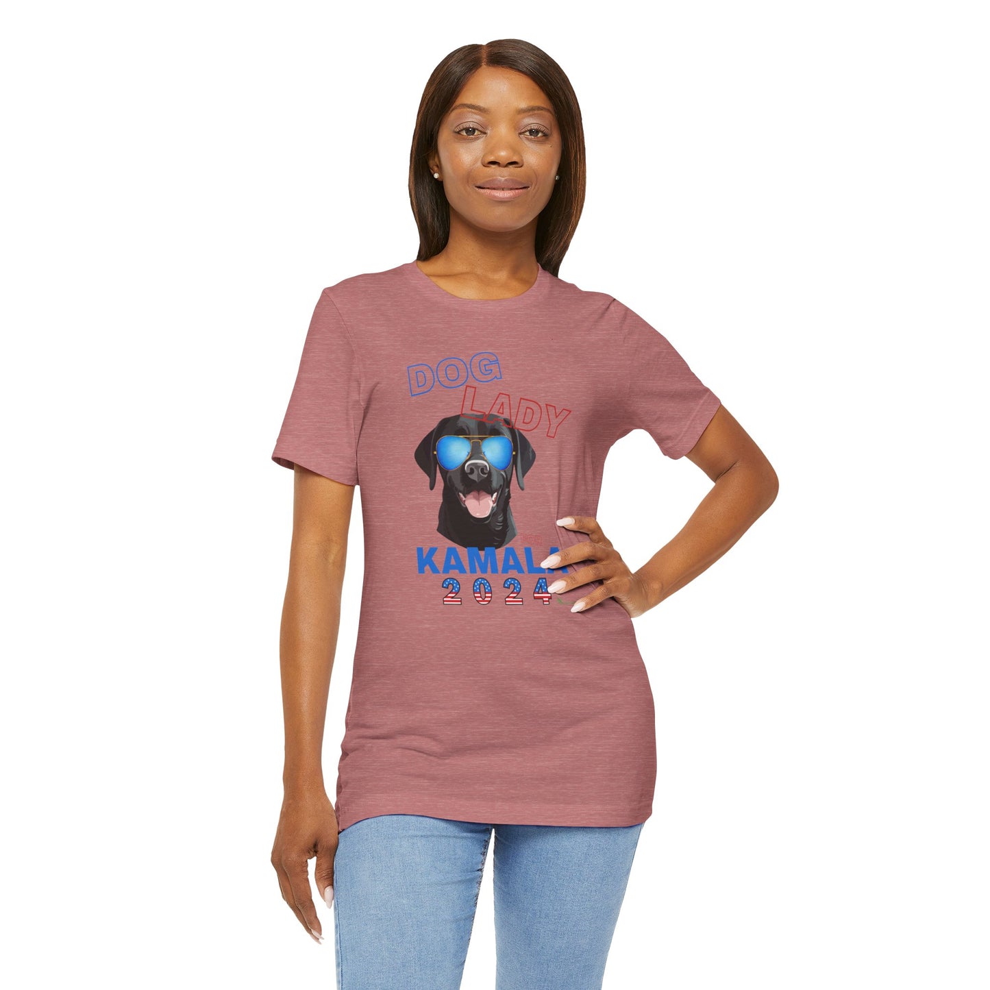 Dog Lady For Kamala Jersey Tee- Black Lab, One-Sided Design