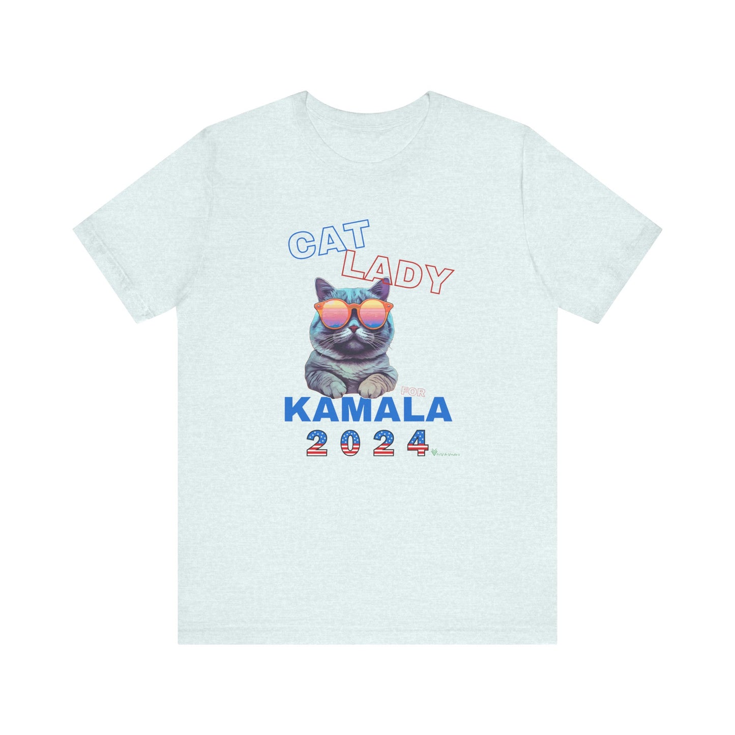 Cat Lady For Kamala Jersey Tee- Gray Cat, One-Sided Design