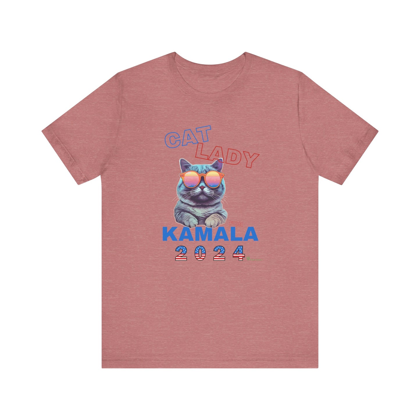 Cat Lady For Kamala Jersey Tee- Gray Cat, One-Sided Design