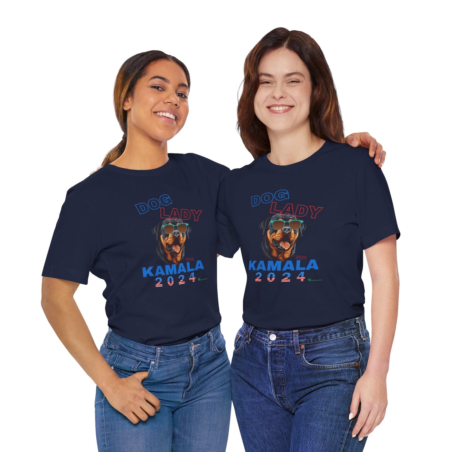 Dog Lady For Kamala Jersey Tee- Rottie, Double-Sided Design