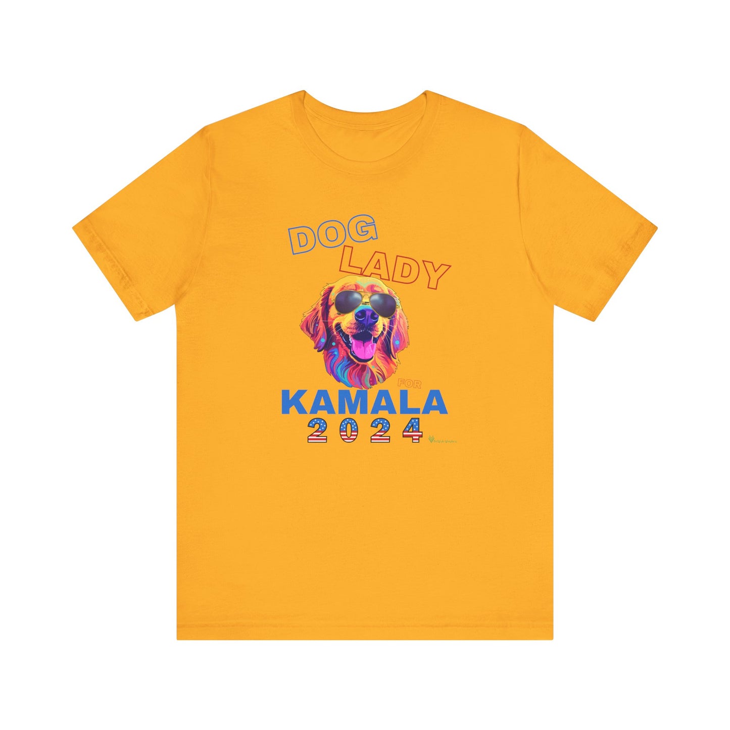 Dog Lady For Kamala Jersey Tee- Golden, One-Sided Design