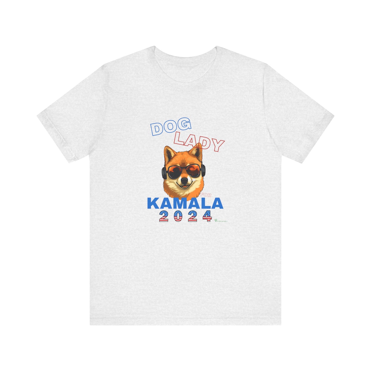 Dog Lady For Kamala Jersey Tee- Shiba Inu, Double-Sided Design