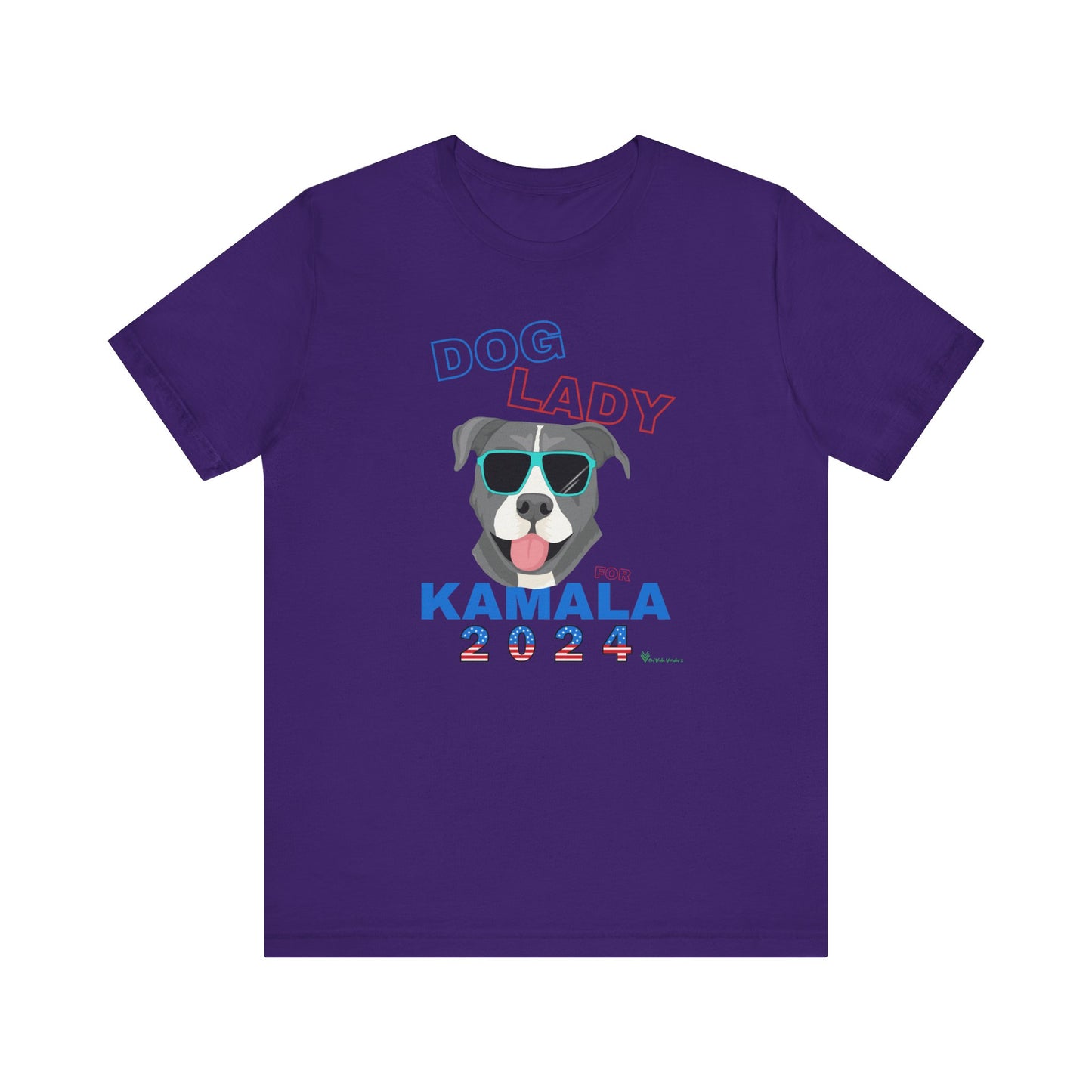 Dog Lady For Kamala Jersey Tee- Pittie, Double Sided Design