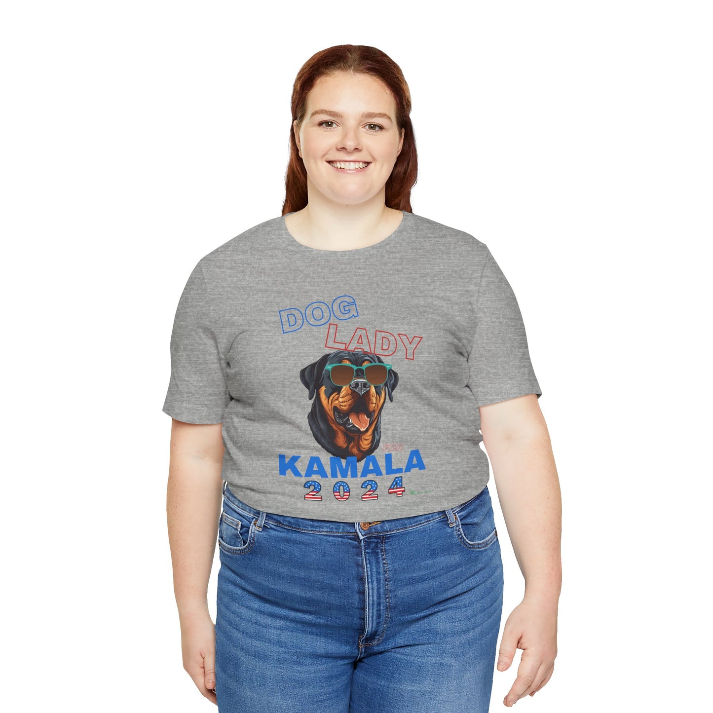 Dog Lady For Kamala Jersey Tee- Rottie, One-Sided Design