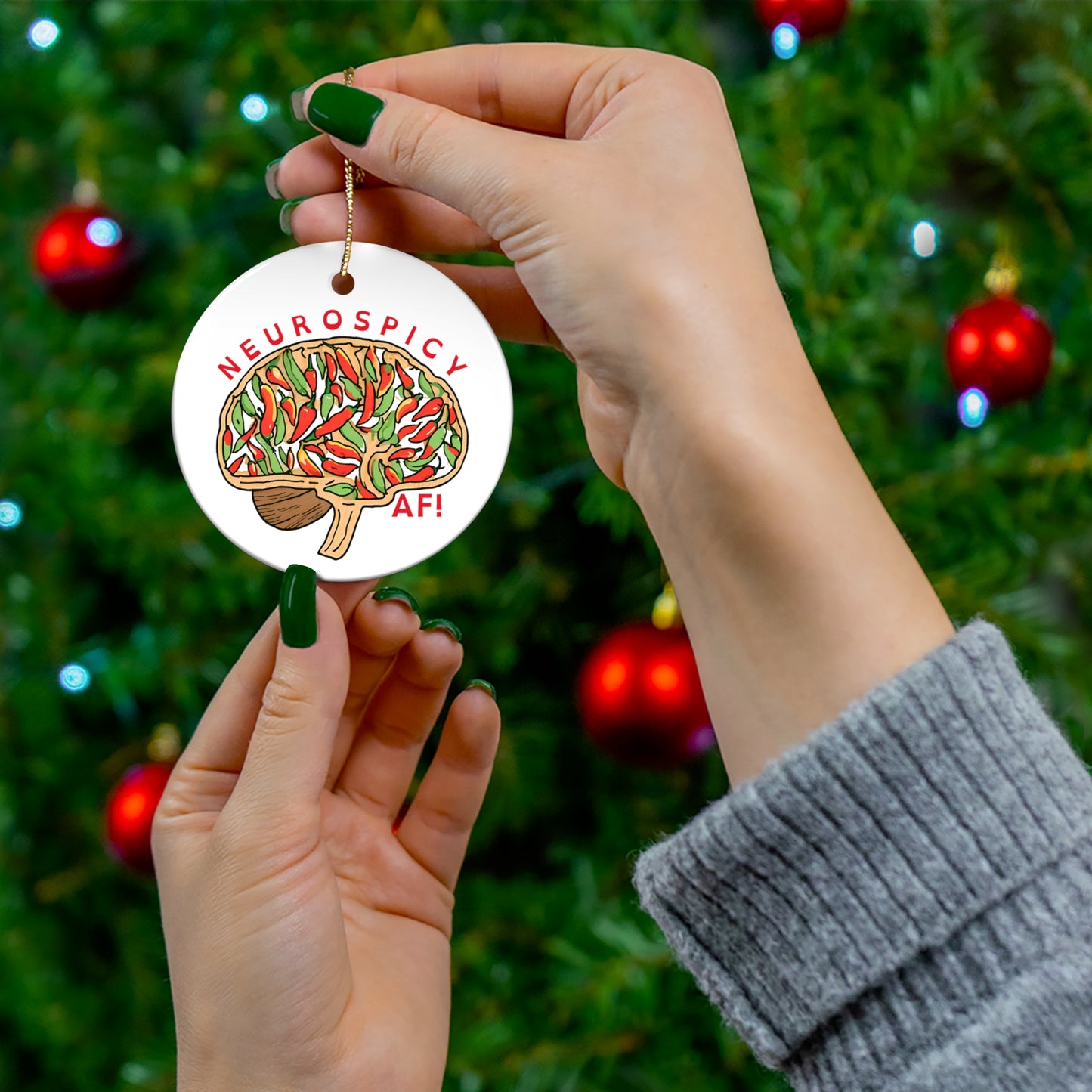 Neurospicy Ceramic Ornament – Celebrate Neurodivergent Brilliance This Holiday Season