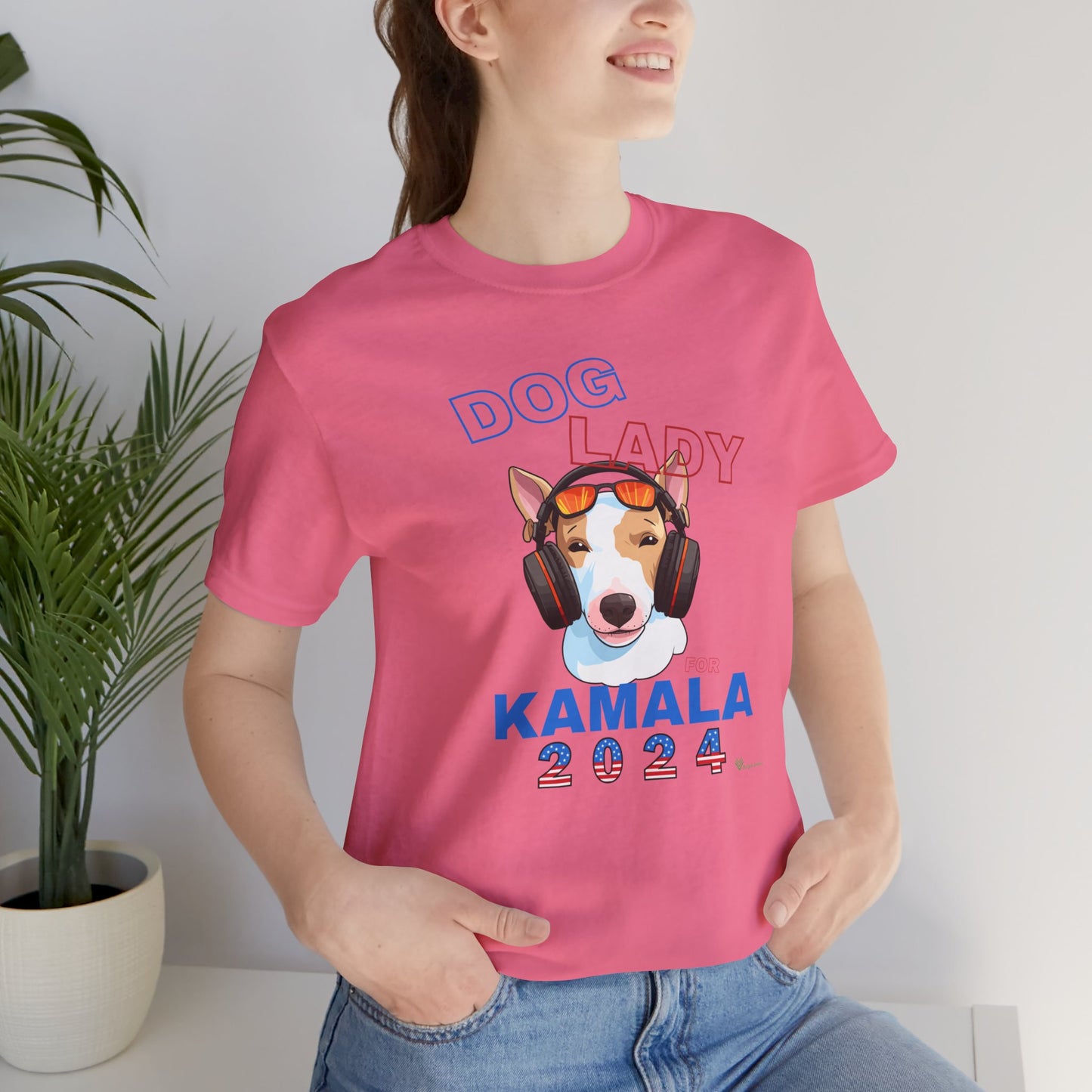 Dog Lady For Kamala Jersey Tee- Jack Russel, Double Sided Design