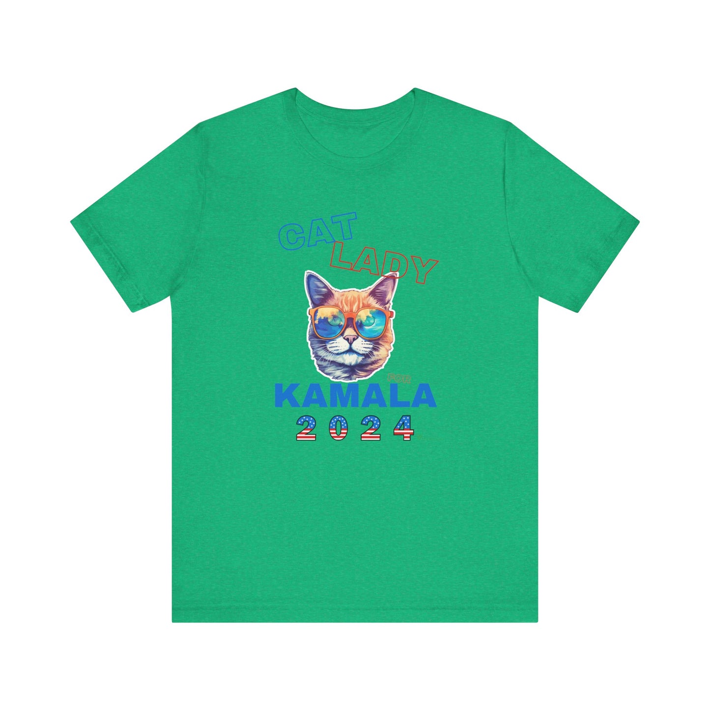 Cat Lady For Kamala Jersey Tee- Orange Tabby #2, One-Sided Design