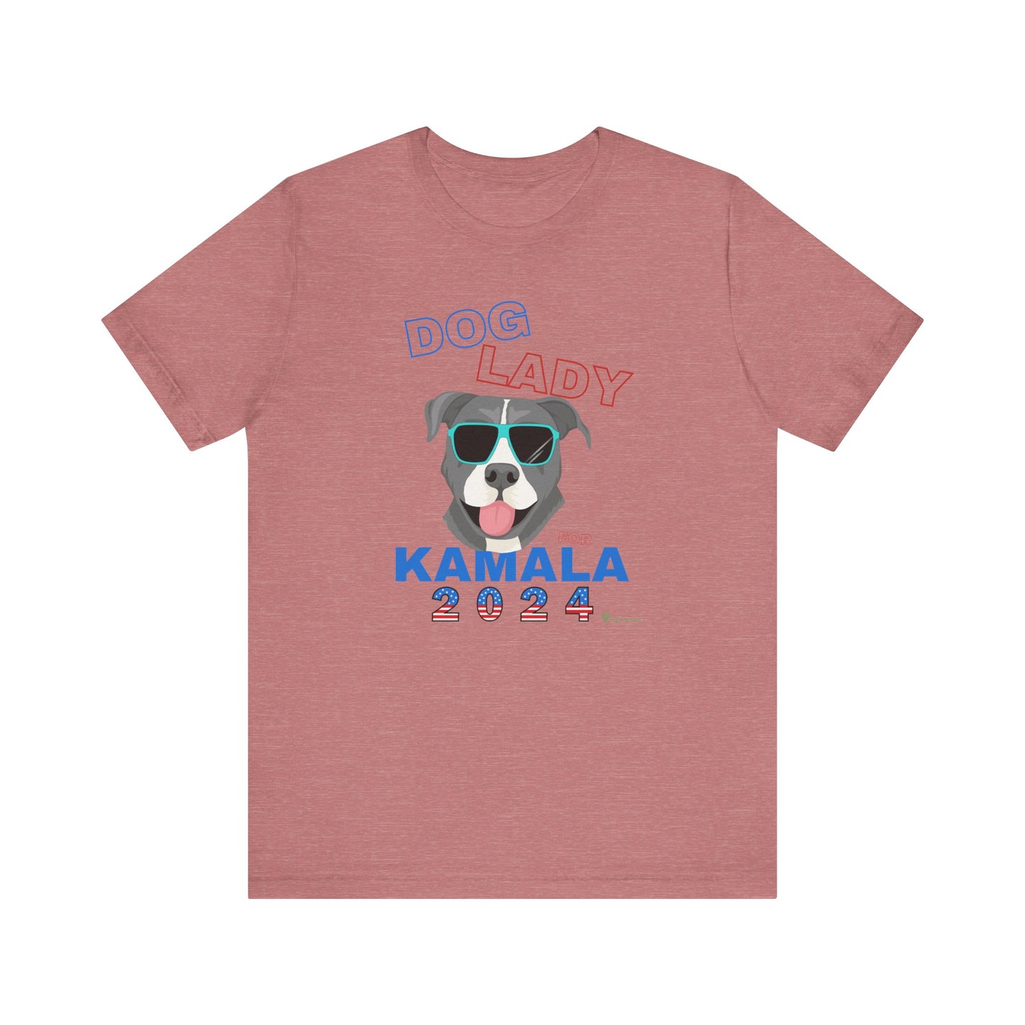 Dog Lady For Kamala Jersey Tee- Pittie, Double Sided Design