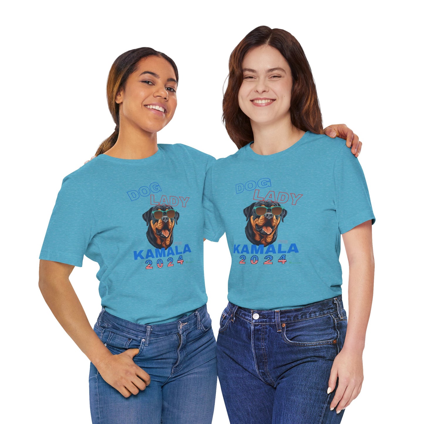 Dog Lady For Kamala Jersey Tee- Rottie, One-Sided Design