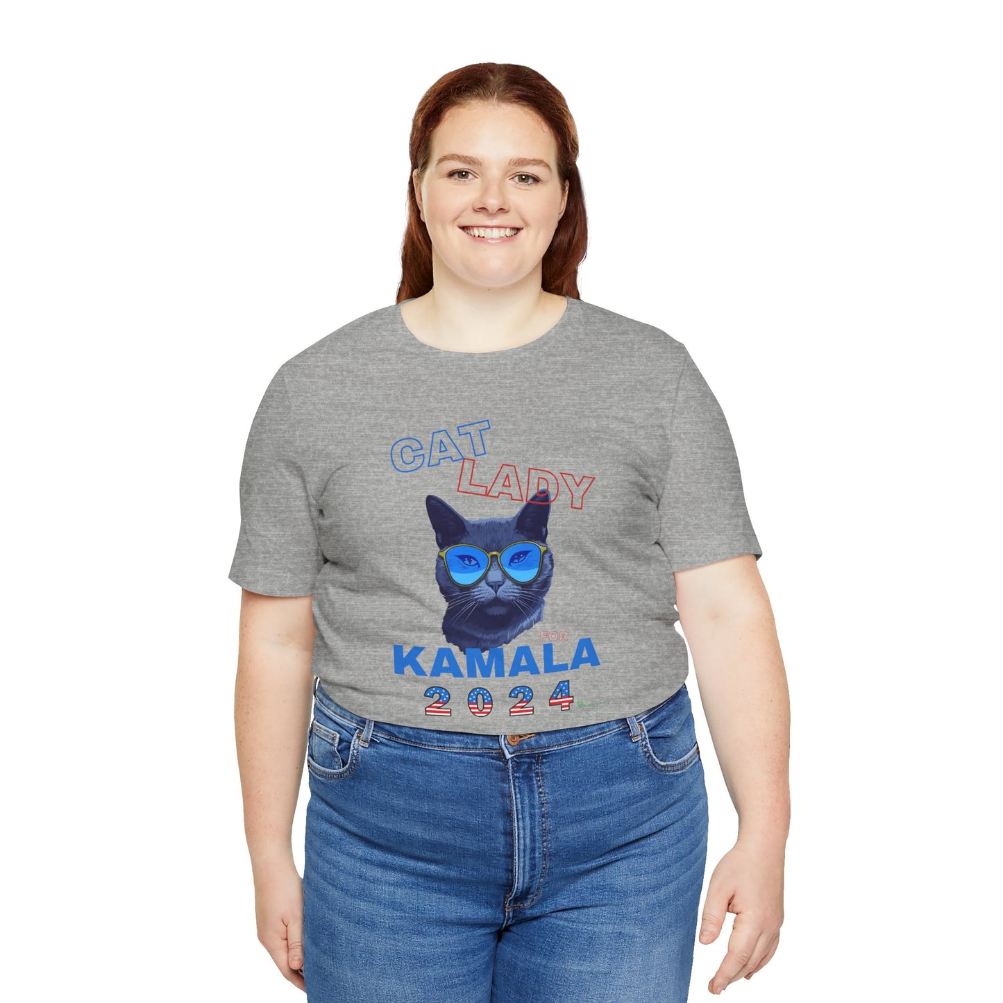 Cat Lady For Kamala Jersey Tee- Black Cat, One-Sided Design