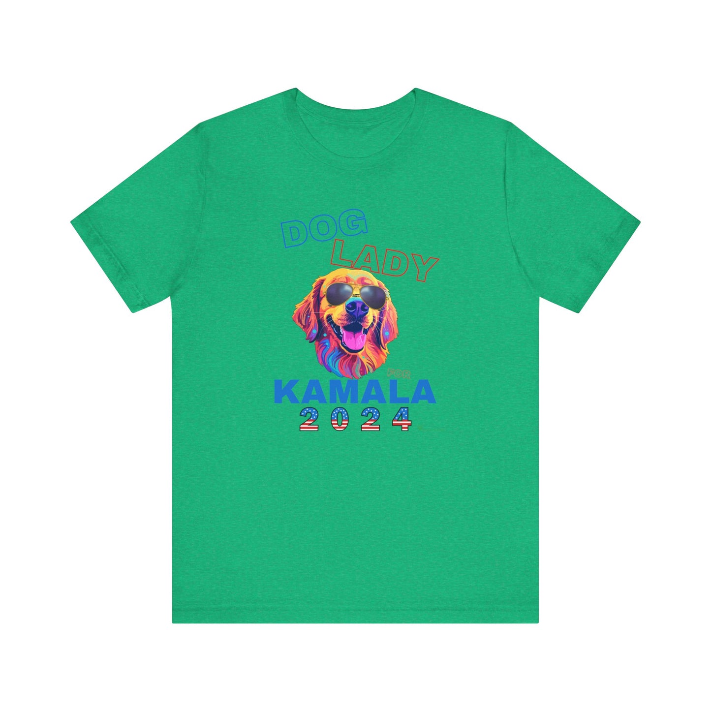 Dog Lady For Kamala Jersey Tee- Golden, Double-Side Design