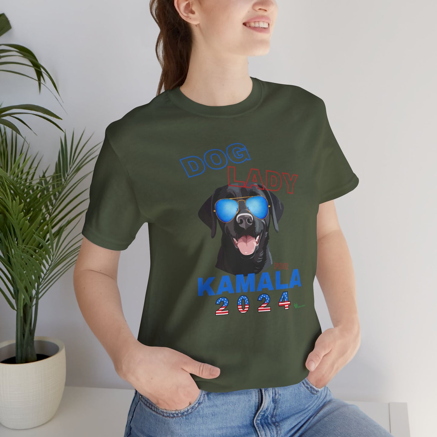 Dog Lady For Kamala Jersey Tee- Black Lab, One-Sided Design