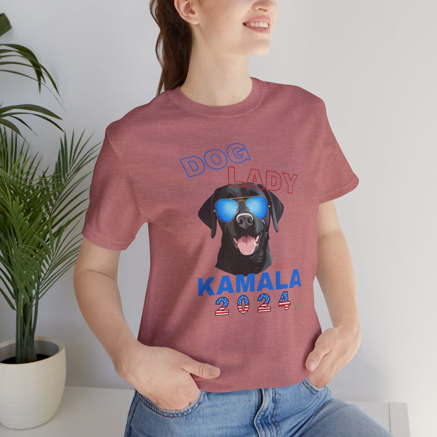 Dog Lady For Kamala Jersey Tee- Black Lab, One-Sided Design