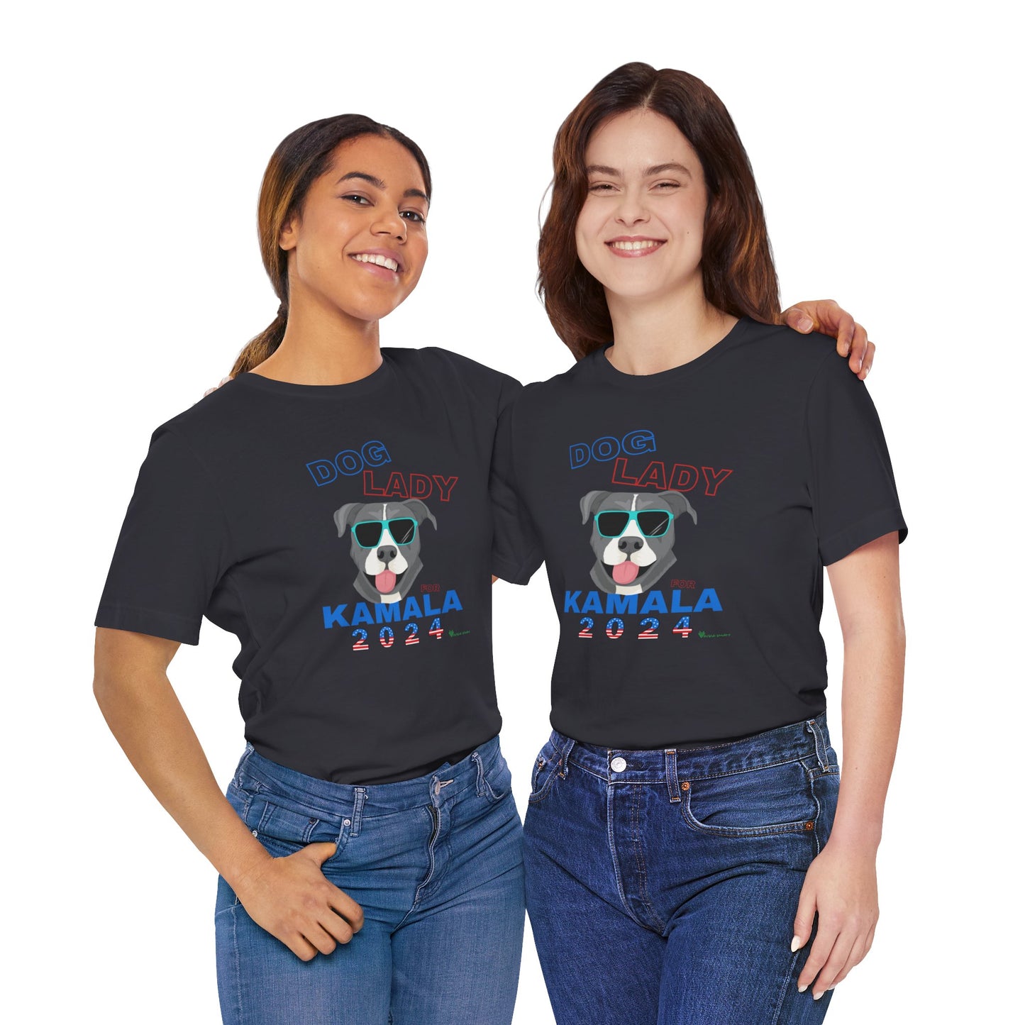 Dog Lady For Kamala Jersey Tee- Pittie, Double Sided Design