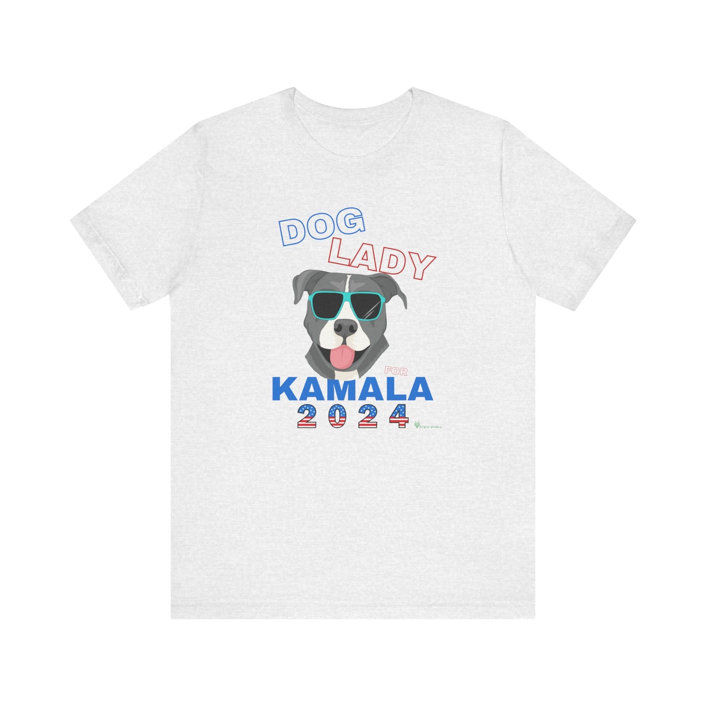 Dog Lady For Kamala Jersey Tee- Pittie, Double Sided Design