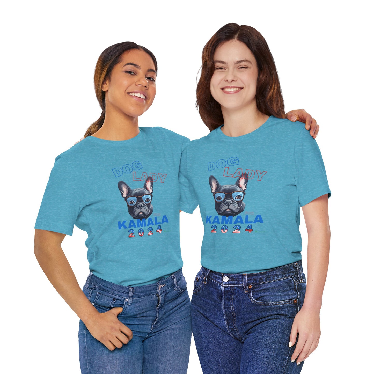 Dog Lady For Kamala Jersey Tee- Frenchie, One-Sided Design