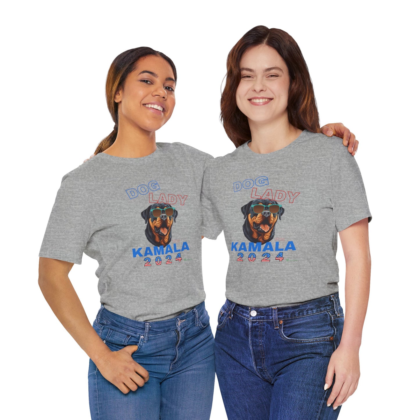 Dog Lady For Kamala Jersey Tee- Rottie, Double-Sided Design