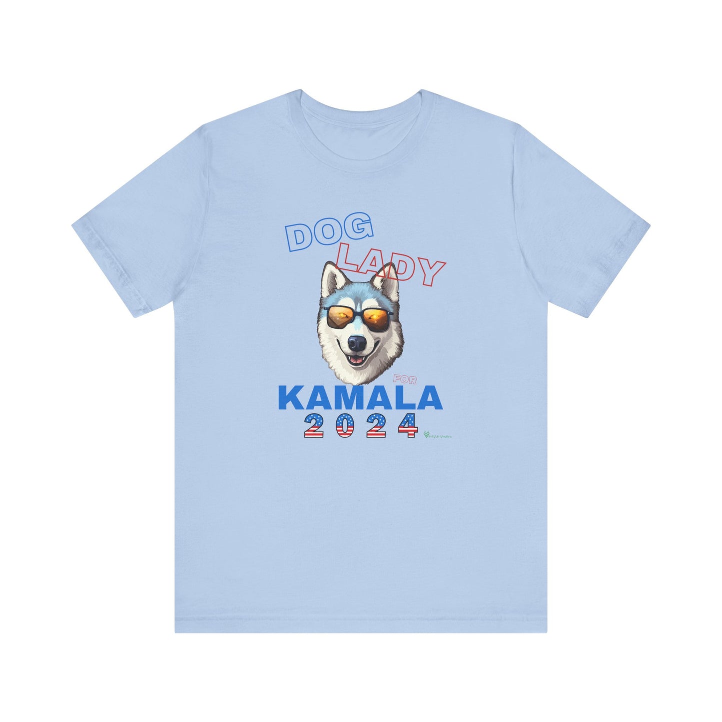 Dog Lady For Kamala Jersey Tee- Husky, Double-Sided Design